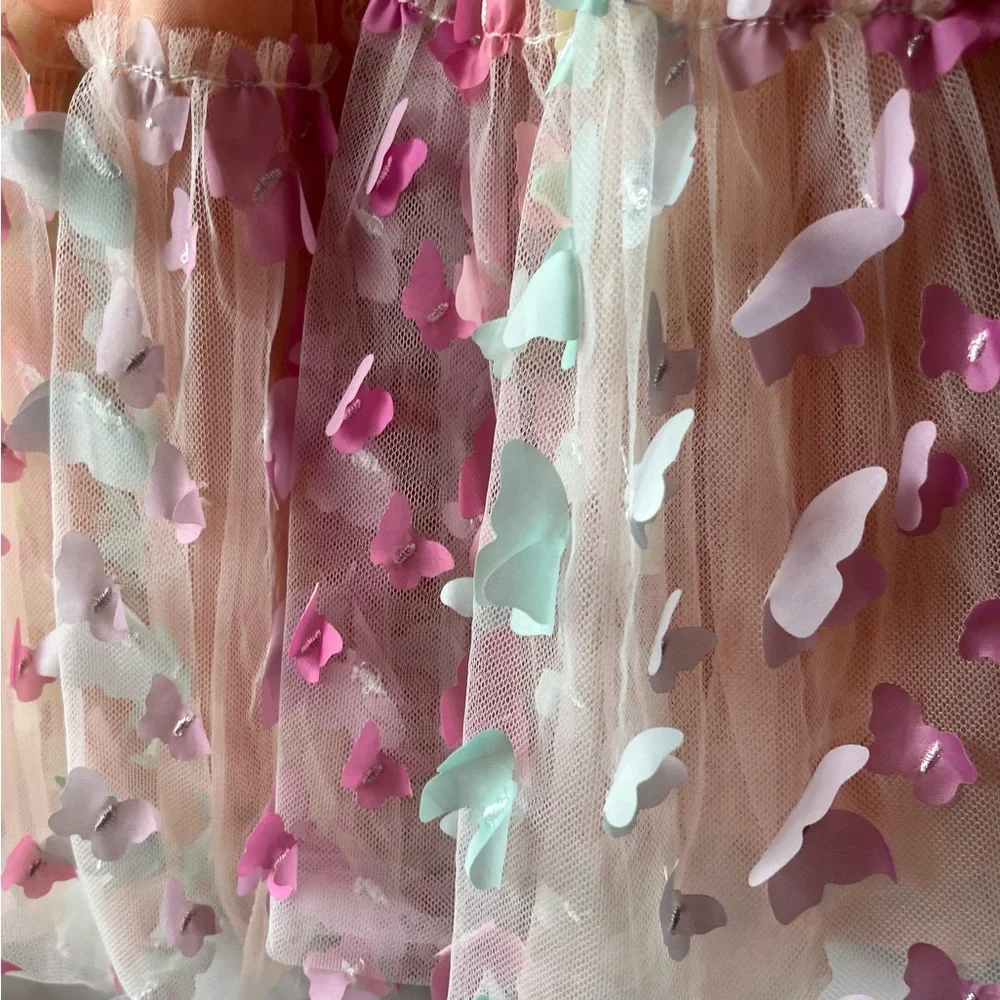 Lola + The Boys 3D BUTTERFLY PUFFY SLEEVE DRESS - Picture 5 of 5